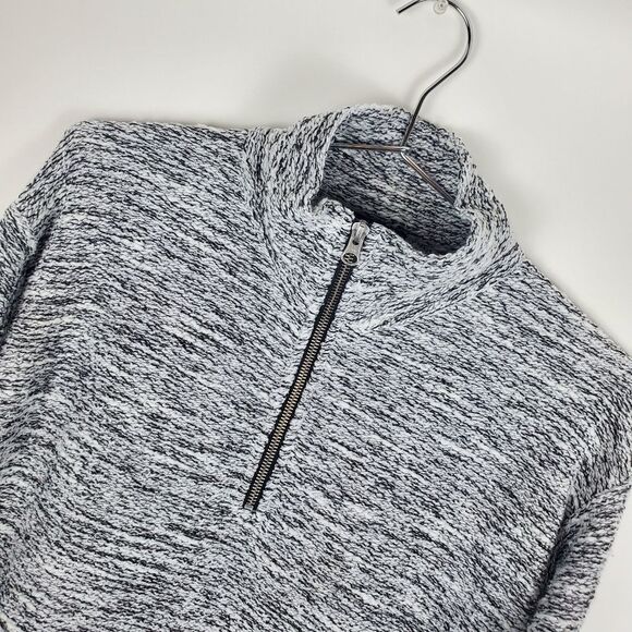 J. CREW MERCANTILE Pullover Zip Mock Neck Knit Sweater Side Slits Pop Over Tweed - Picture 3 of 5